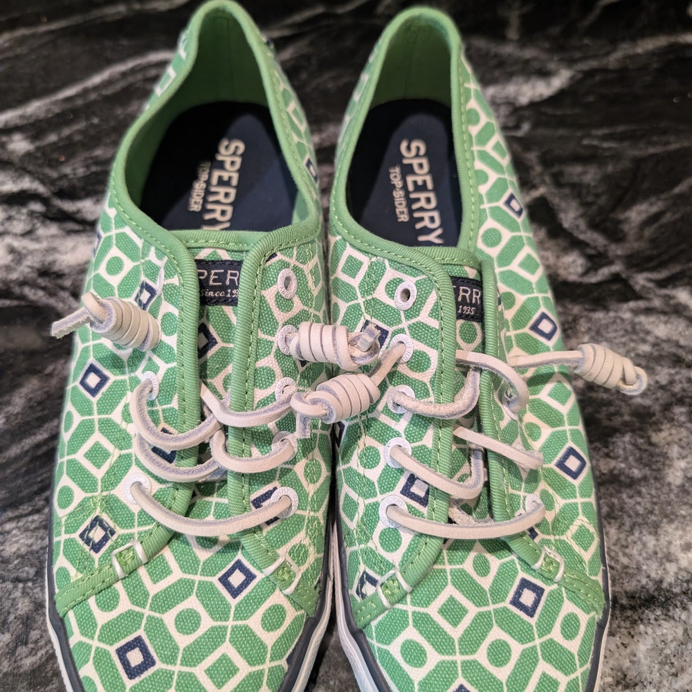 Sperry Green Geometric Sneakers